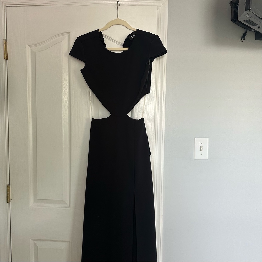 NWT Lulus black formal dress with cut outs